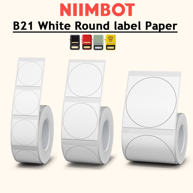 Niimbot B21/B3S White Round Label Printing Paper Thermal Label Paper