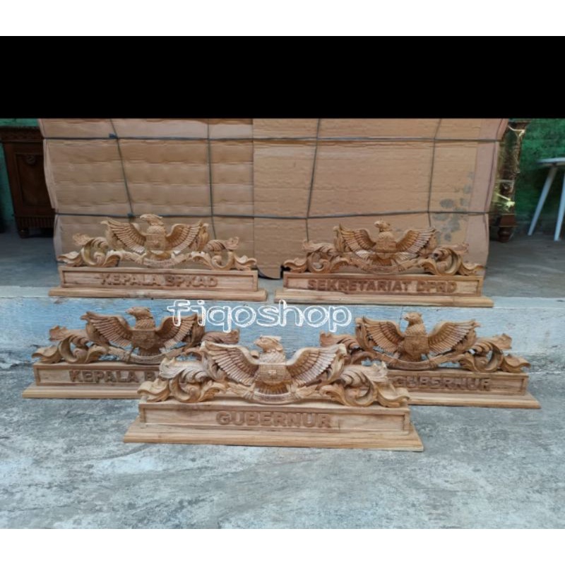 KAYU Garuda Wooden Teak Furniture Name Board Office Table Name Board