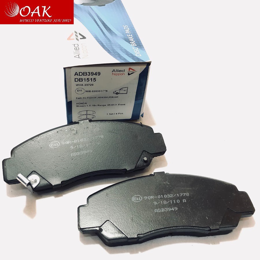 SET OF FRONT ALLIED NIPPON BRAKE PADS FOR FORD STREET KA  1.6 2003-2005