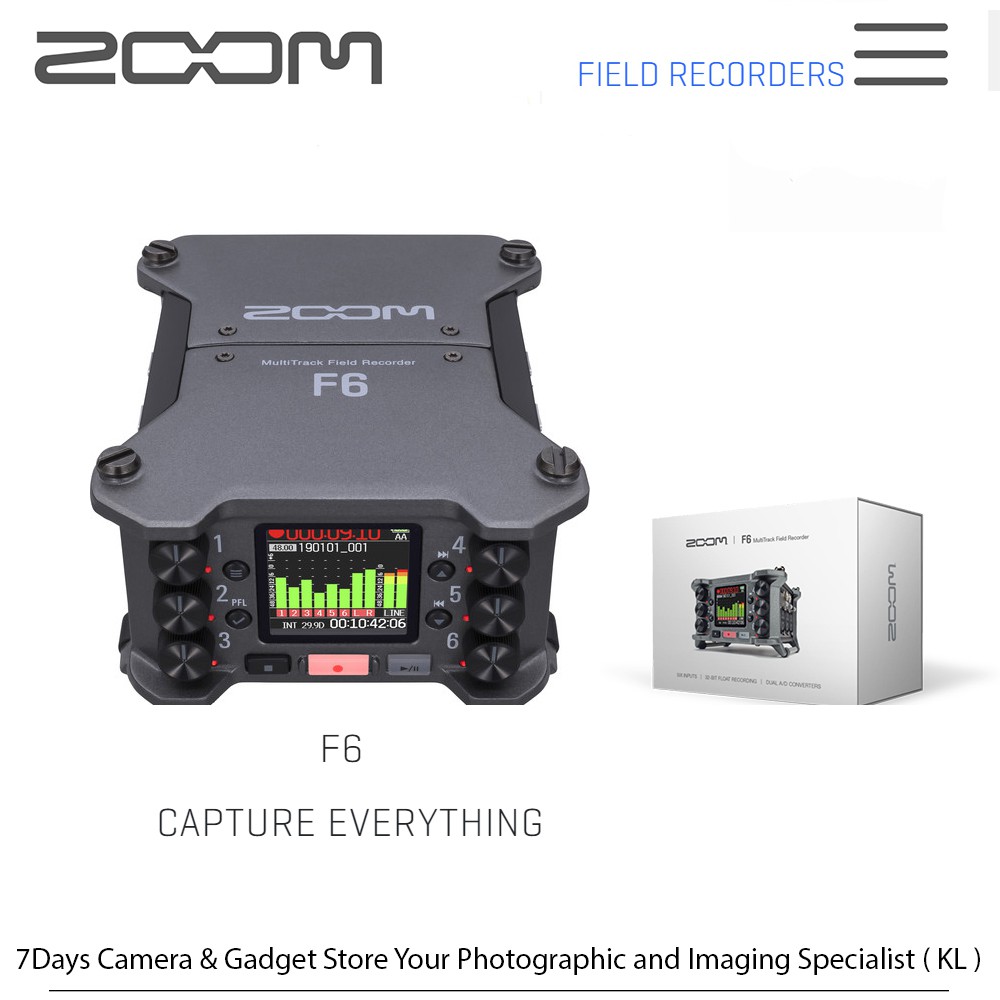 Zoom F6 6Input / 14Track Multitrack Field Recorder Shopee Malaysia