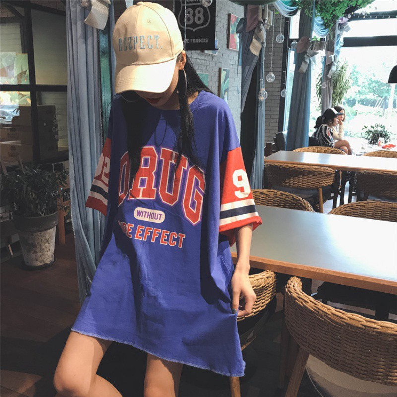 Women's Korean Street Fashion Basketball T-shirt Over Size Girls Letter  Print | Shopee Malaysia