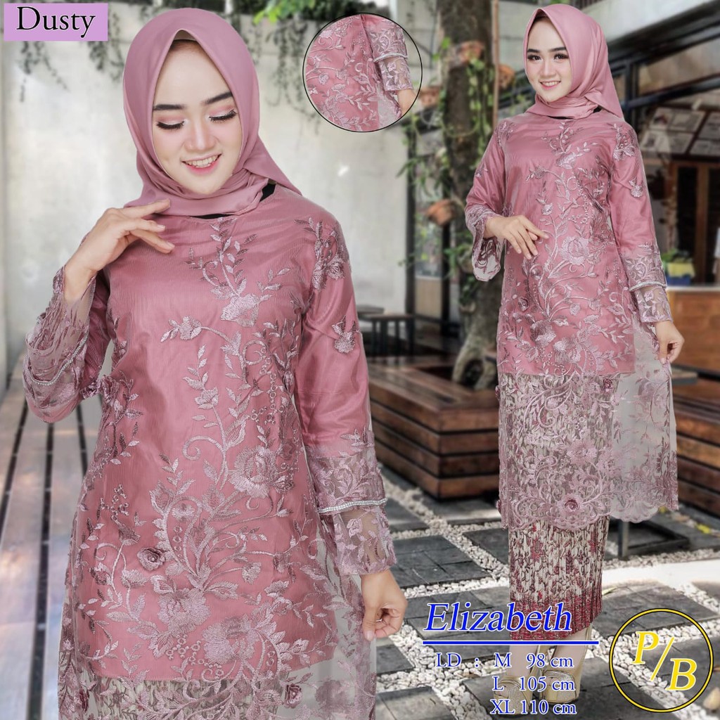  Kebaya  Modern Warna Pink  Peach  malaybodi