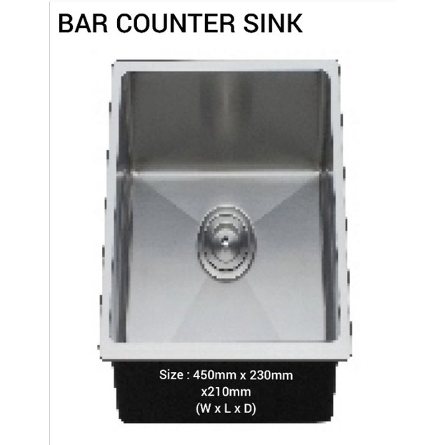 HANDMADE STAINLESS STEEL SMALL SINK / BAR COUNTER SINK Shopee Malaysia