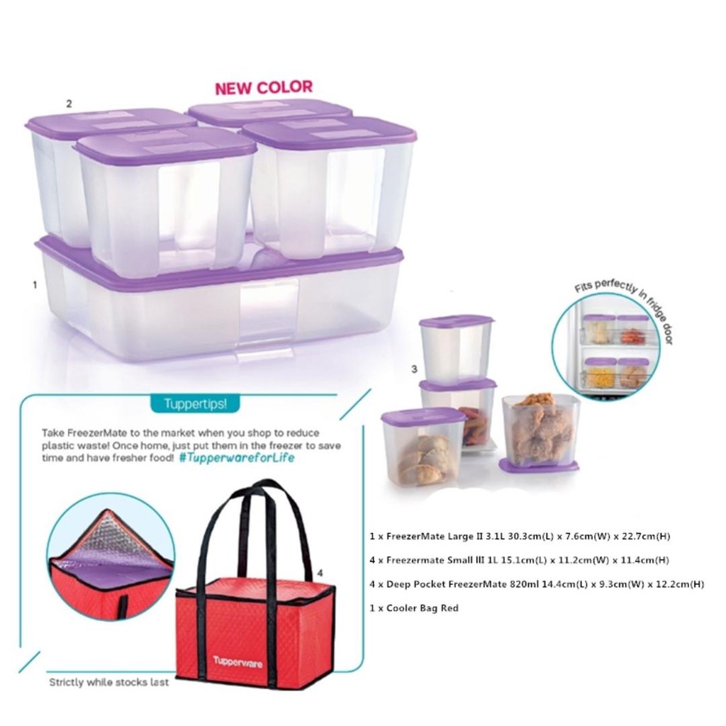 [Tupperware] FreezerMate Compact Set 820mL1L 3.1L