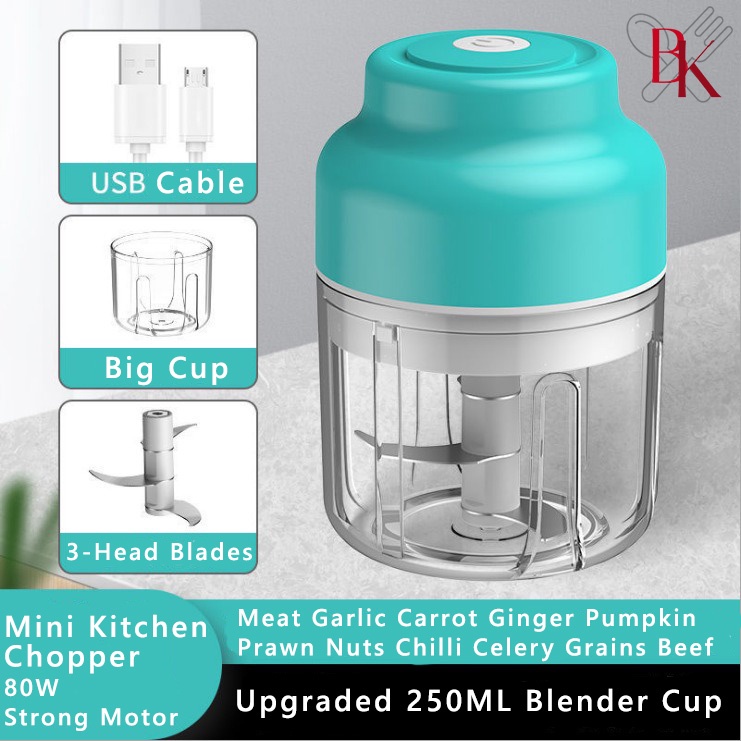 Cordless Mini Electric Powerful Food Chopper Garlic Meat Chopper Cutter Masher Portable Kitchen Grinder Slicer Crusher