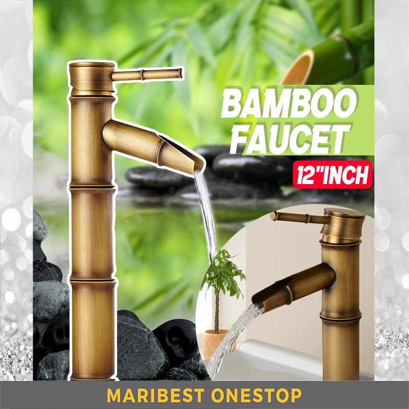 Retro Brass Bamboo Shape Home Bathroom Sink Vessel Faucet Basin Mixer Tap/ Breaking bamboo faucet/ paip air/ hiasan