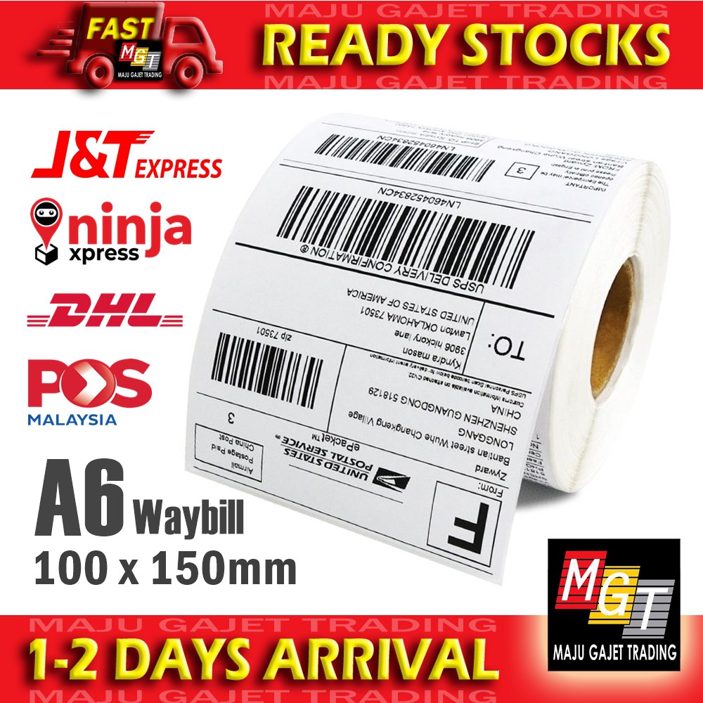 A6 Thermal Label Sticker Roll Airway Bill Waybill AWB ...