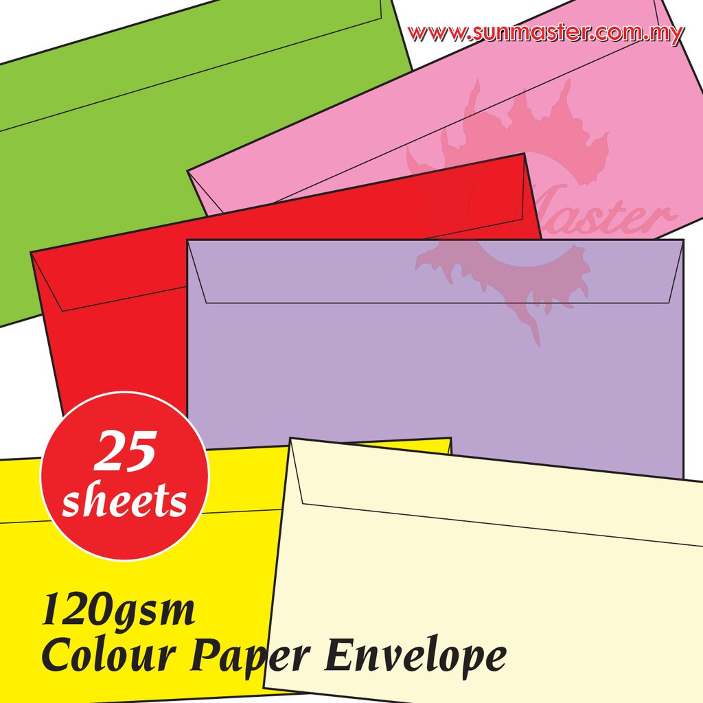 8.5" x 4.5" 120gsm Color Envelope (25s) Shopee Malaysia