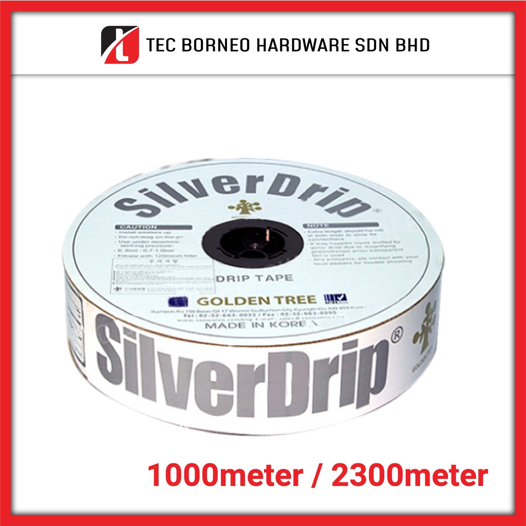 TEC [1 ROLL] Silver Drip Tape Agriculture Farm Irrigation Dripping Hose