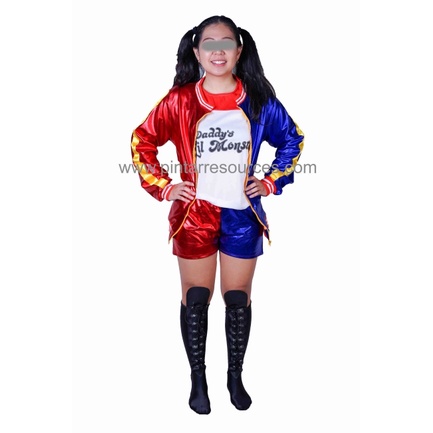 READY STOCK Suicide Squad Adult Woman Harley Quinn Joker Clown Scary Horror Movie Character Halloween Costume