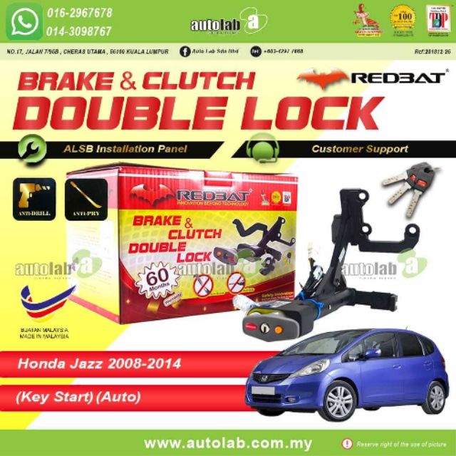 Redbat Double Lock Honda Jazz 20082014 (key start) ( auto) Shopee