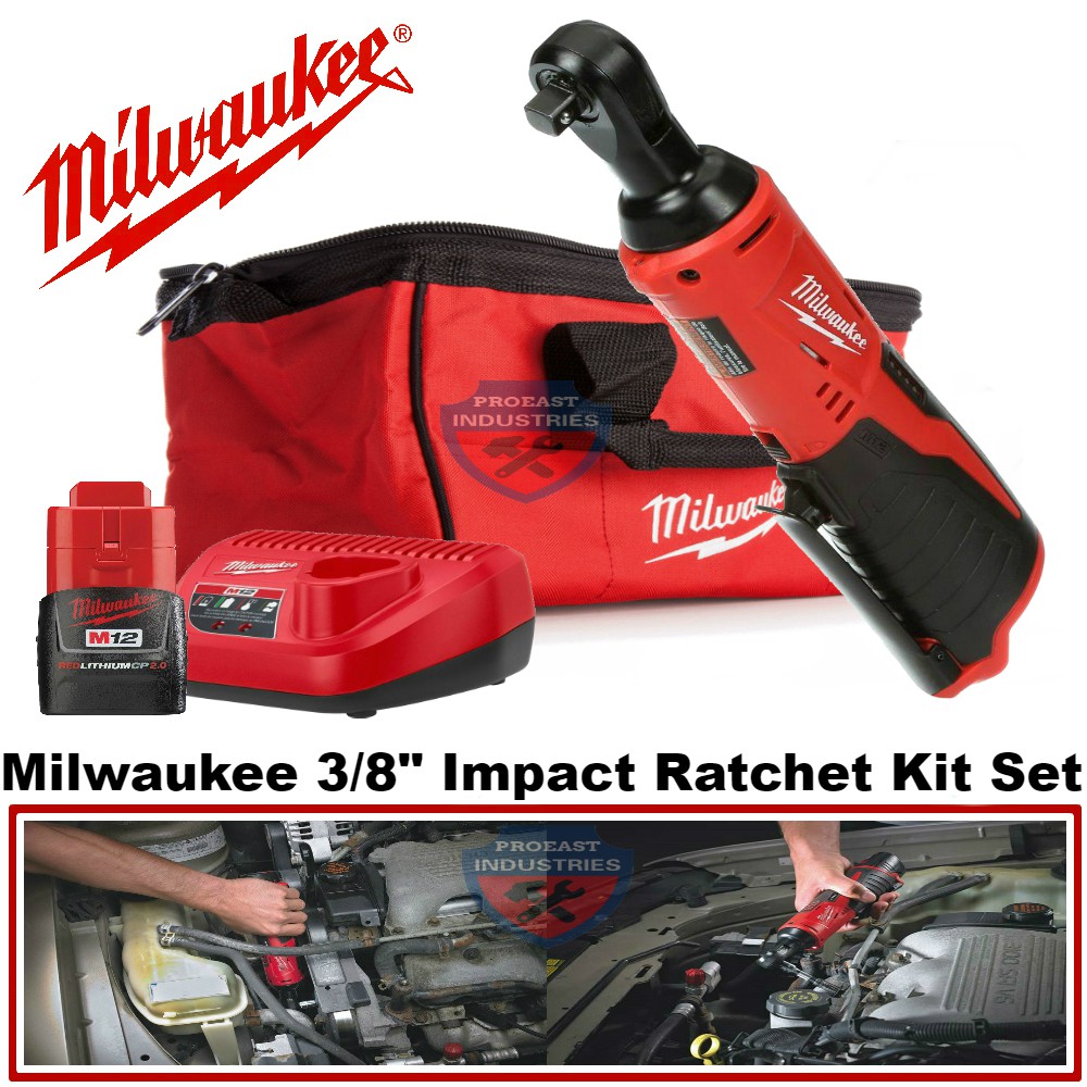 Milwaukee M12 3/8" impact wrench kit set M12FIR38301 / rechet hander