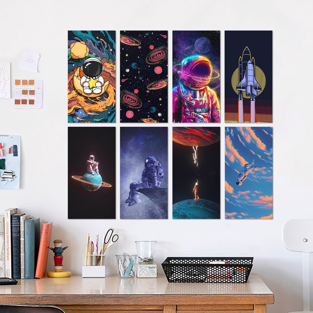 HIASAN DINDING Aestheticcase & Decorestimate Wall Hanging Poster Astronaut Galaxy Wall Decor Room Decoration - PM