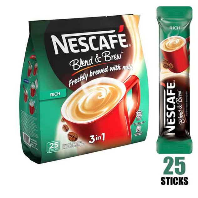 NESCAFE Blend & Brew Rich 3 in 1 Premix Coffee 25 Stick x 19g