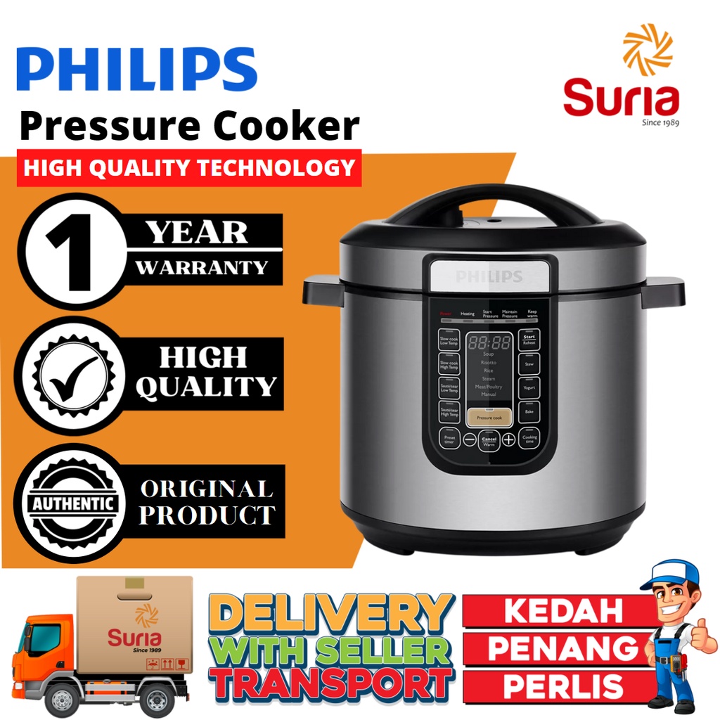 (Free Bubble Wrap) Philips/Elba/Pensonic 6L All in One Pressure Cooker HD2137 HD2139 EPC-J6010(CG) PPC-1809