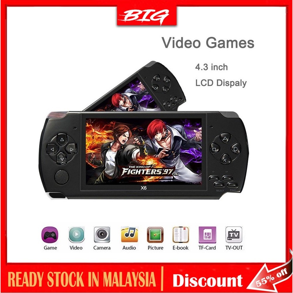 Handheld handheld game console X6 8GB 4.3''10000 builtin game portable