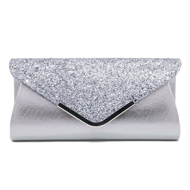 gold and silver clutch bag