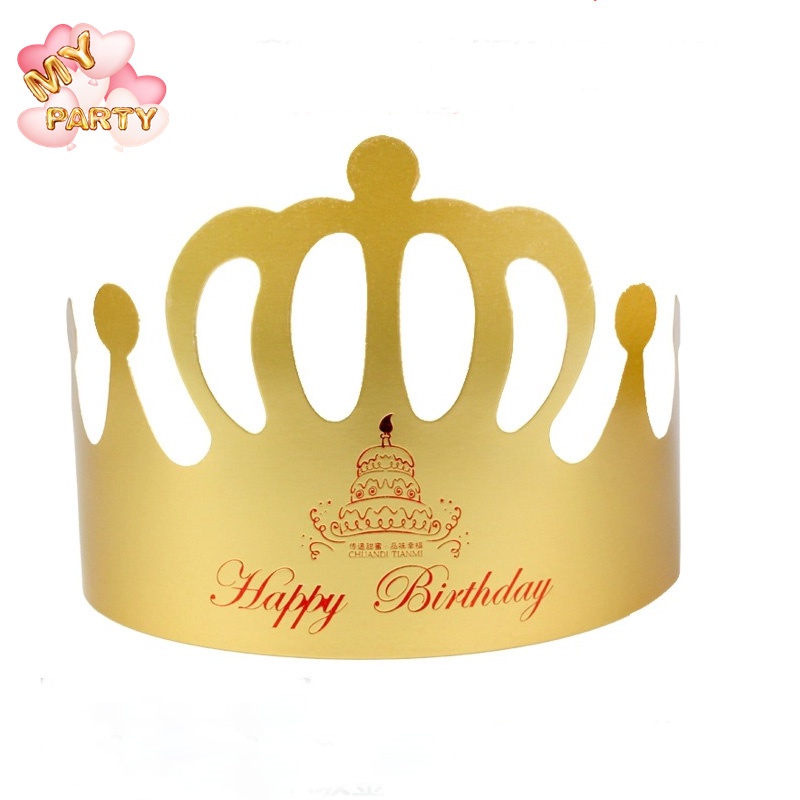 Birthday Hat Crown Child Adult Cake Hat Party Party Supplies Golden ...