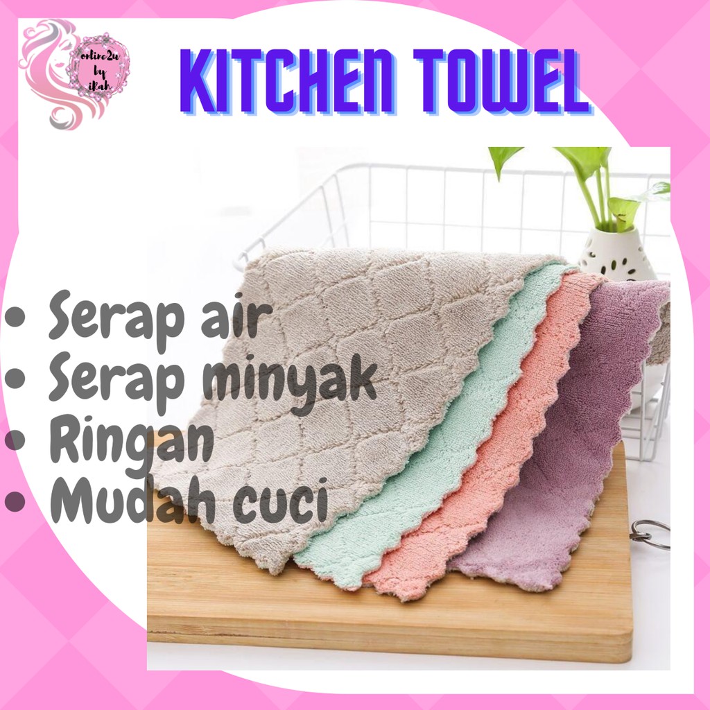 Multifunction Kitchen Towel Tuala Kain Lap Cuci Serbaguna Kain Lap Serap Air Cleaning Tool 