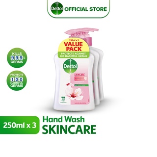 Dettol Liquid Hand Wash Skincare 250G (Value Pack of 3)