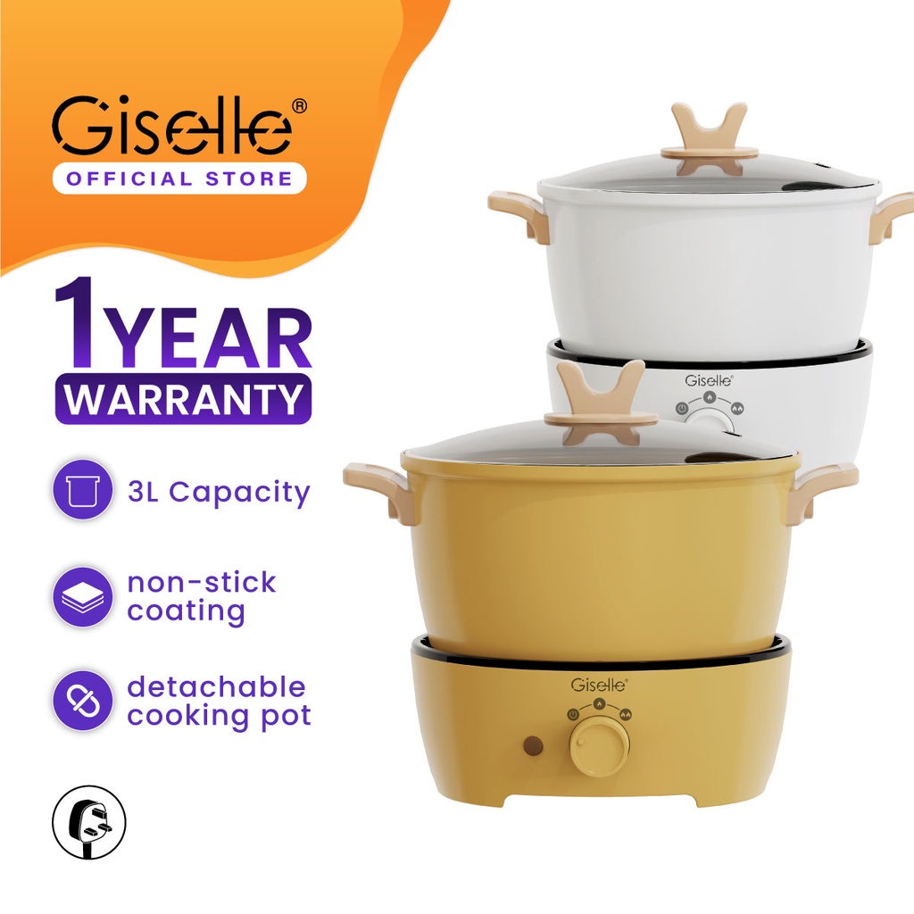 Giselle Multifunction Electric Hot Pot Cooker with Grill (800W / 3L