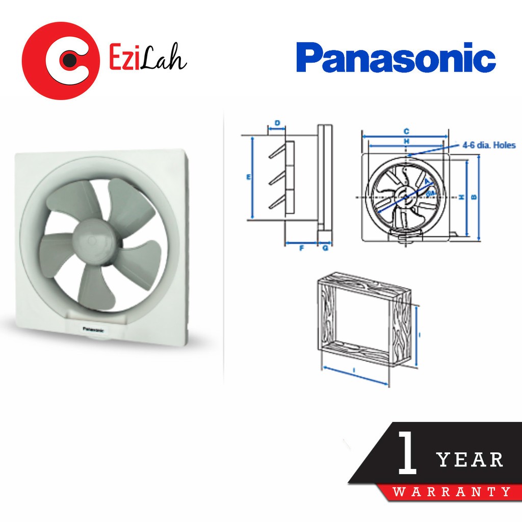 Panasonic Exhaust Fan Fv 25aum7 10 Wall Mount Ventilation Fan Shopee Malaysia