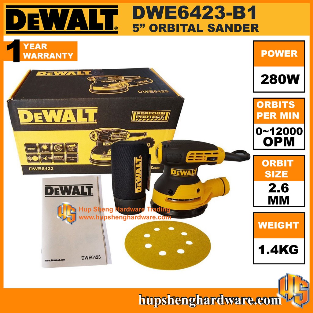 Dewalt DWE6423B1 Orbital Sander 125mm 280W DWE6423 Shopee Malaysia