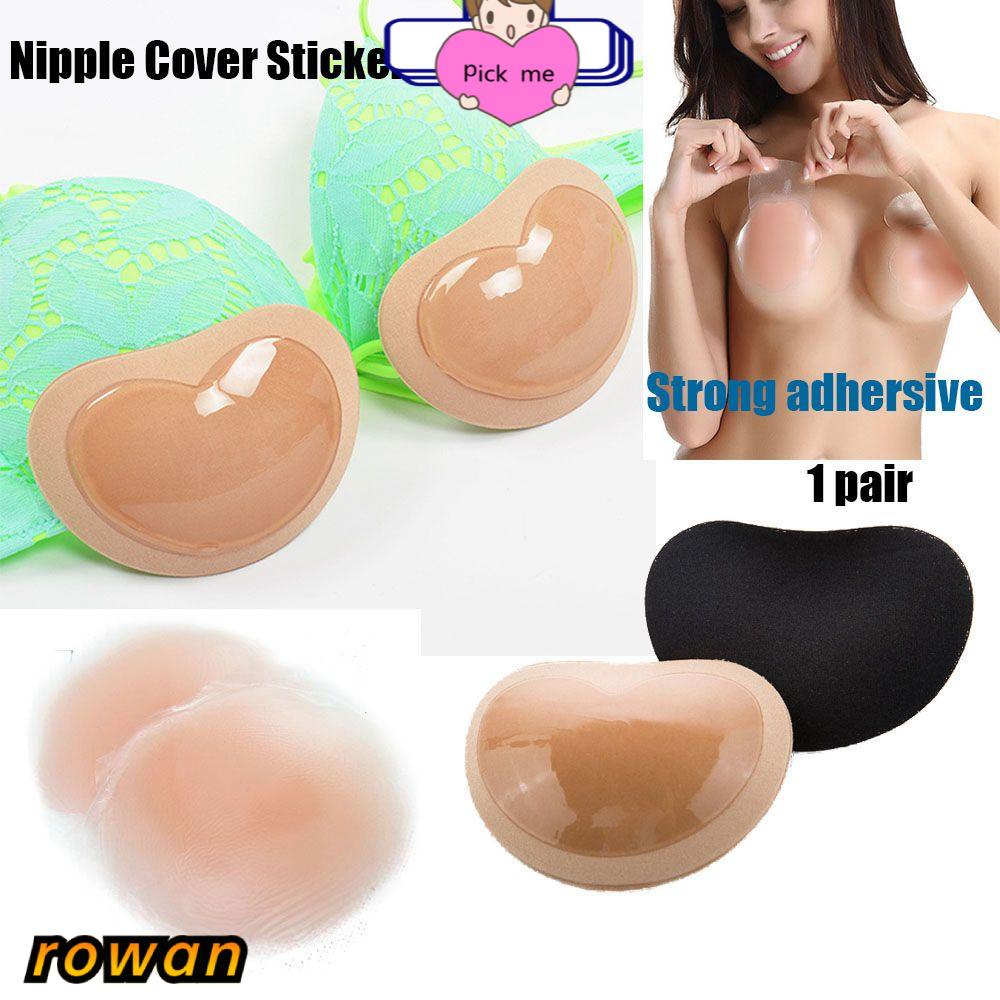 ROW 1 pair Women's Fashion Bust Thicker Padded Silicone Breast Push Up Breathable Sponge Bra Nipple Cover Stickers Invisible Paste Padding Swimsuit Top Accessories Strong adhersive Swim Bikini Pad