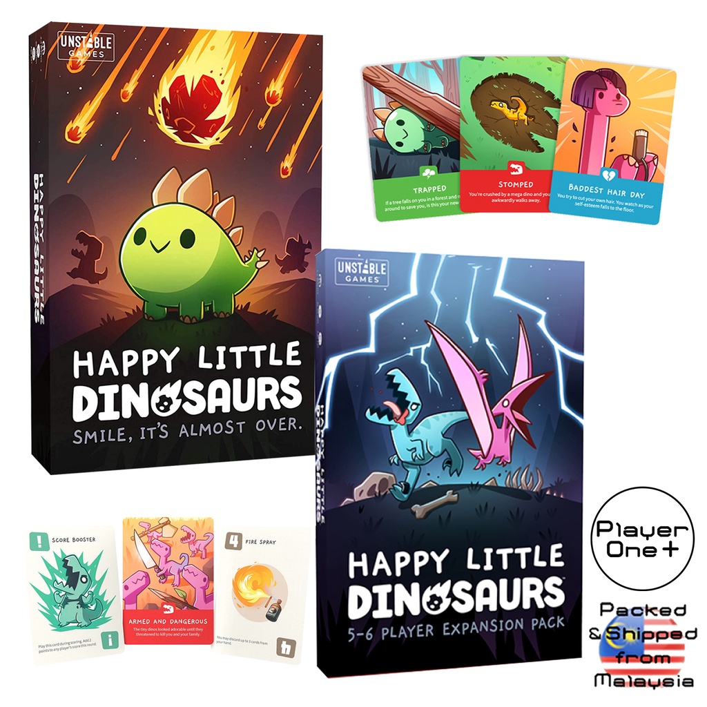 Happy Little Dinosaur Base And 5-6 Player Expansion Party Fun Card ...