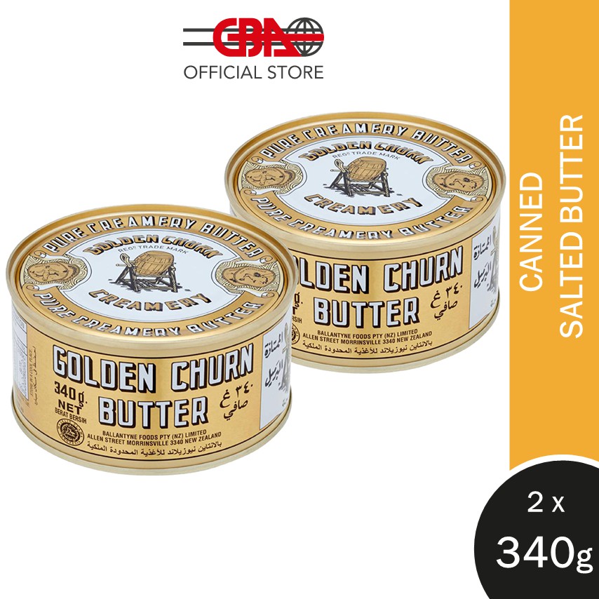 Golden churn butter