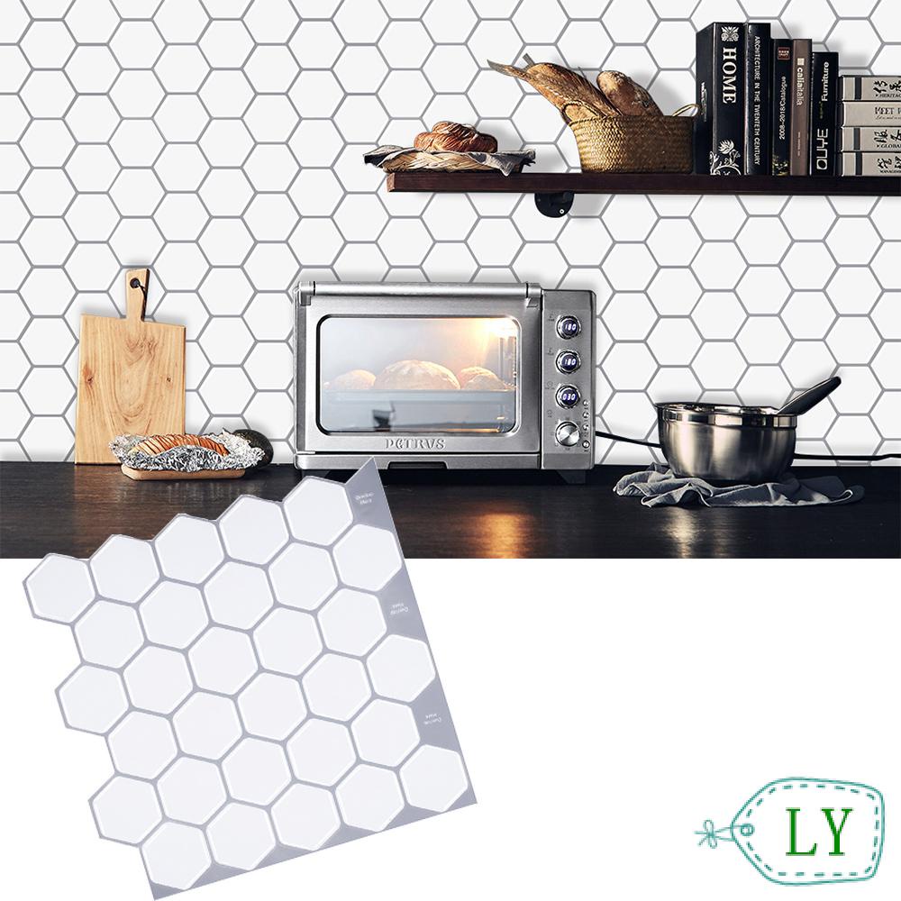 LY Kitchen Bathroom Wall Sticker Waterproof Heatproof Wall Tiles
