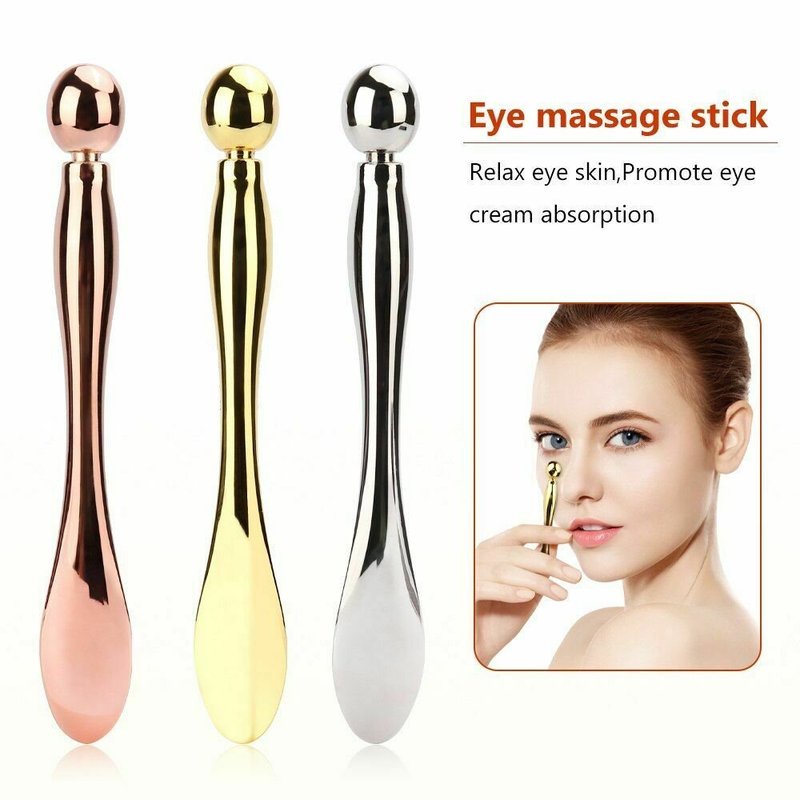 Alloy Metal Eye Cream Applicator / Face Roller Facial Mask Spoon /Eye Massage Wand Stick / Girls Women Facial Massager Roller for Puffy Eyes Dark Circles Wrinkles