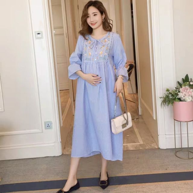 Maternity Dress Blouse Long Sleeves Pregnant Dress Plus Size Muslim Baju Mengandung Baju Kebaya