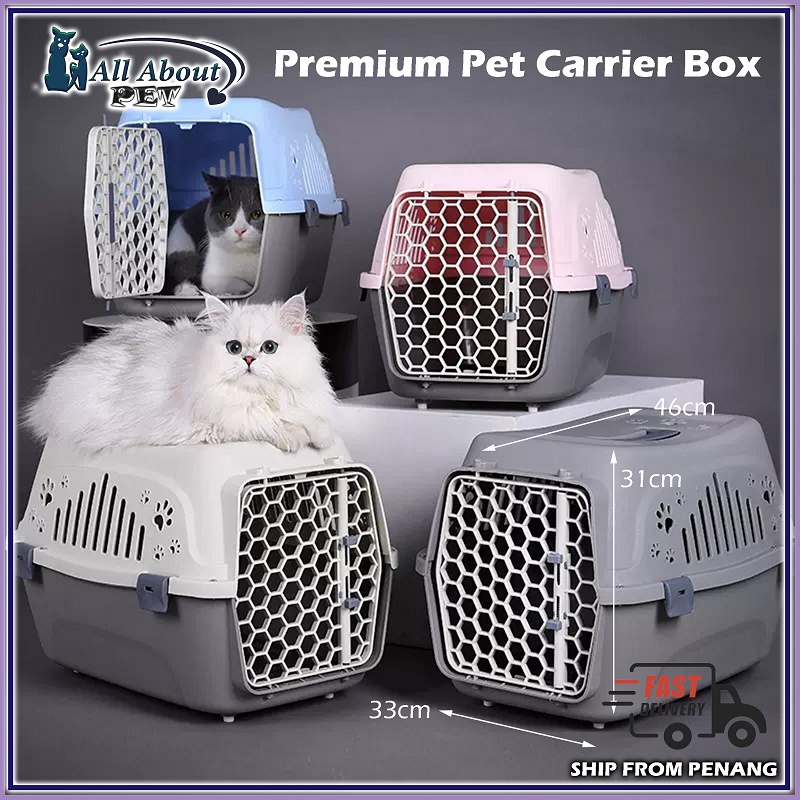 Pet Air Case Dog Cat Cage Transport Box Sangkar Kucing Anjing Puppy Travel Carrier Teddy Bichon Outdoor Bag Case