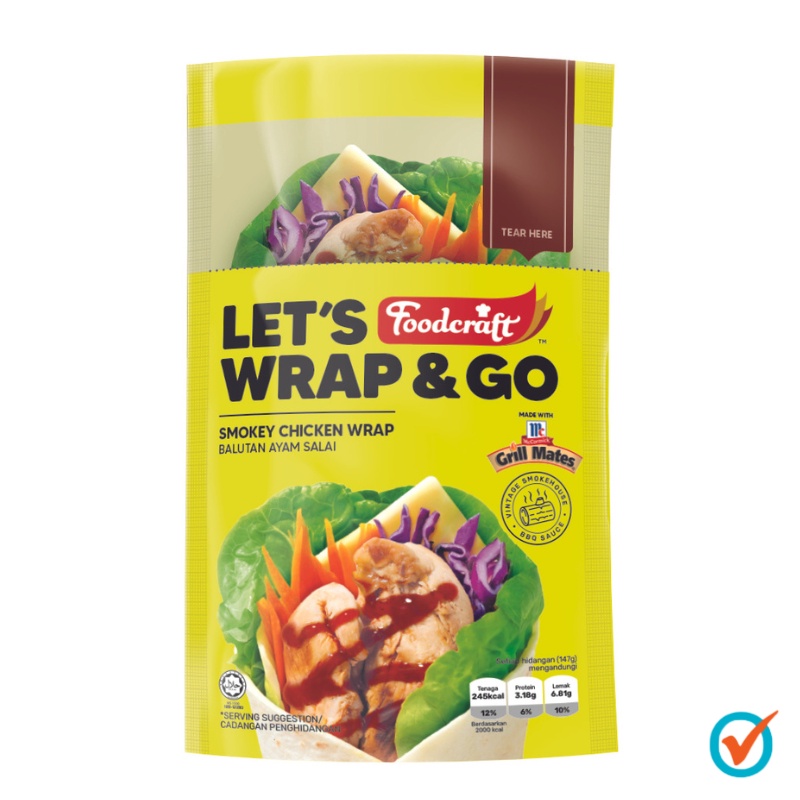 [Klang Valley Delivery Only] Foodcraft Wrap 147g Smokey Chicken