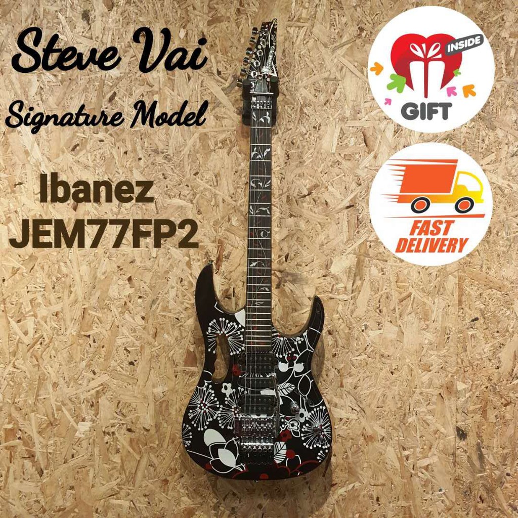 De Dios haz Subir y bajar Ibanez JEM77FP2 Floral Pattern 2 / Steve Vai White Signature model electric  guitar # JEM JR Fender Gibson Acoustic Gitar | Shopee Malaysia