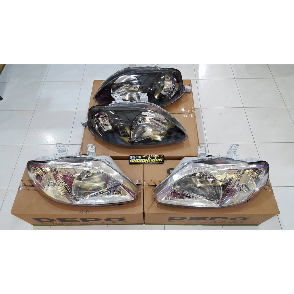 DEPO HEADLAMP HONDA CIVIC EK EK9 EK99 LAMPU BESAR SO3 SO4 HEAD LAMP