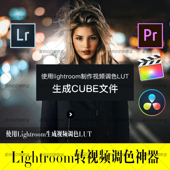 Lightroom视频调色LUT生成器/使用Lr制作风格化视频LUT软件广告设计背景 