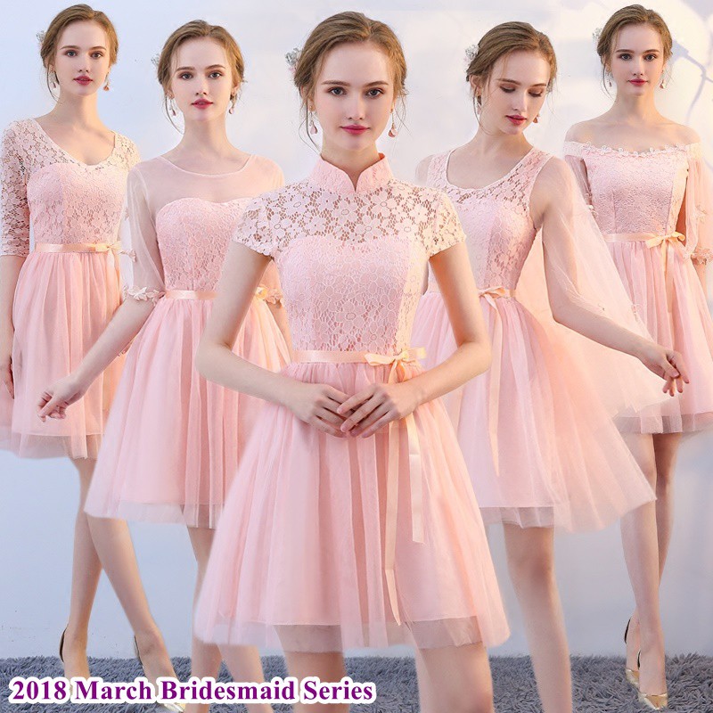 peachy pink bridesmaid dresses