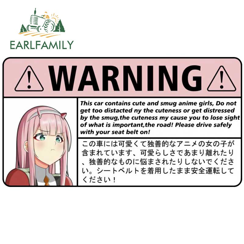 EARLFAMILY 13cm x 7cm for DARLING in the FRANXX Zero Two Car Stickers  Camper Sunscreen Decal Vinyl Car Wrap Anime Windows Decor | Shopee Malaysia