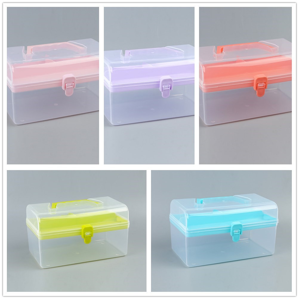 Clear Plastic Multipurpose Portable, Plastic Storage Box With Lid And Handle