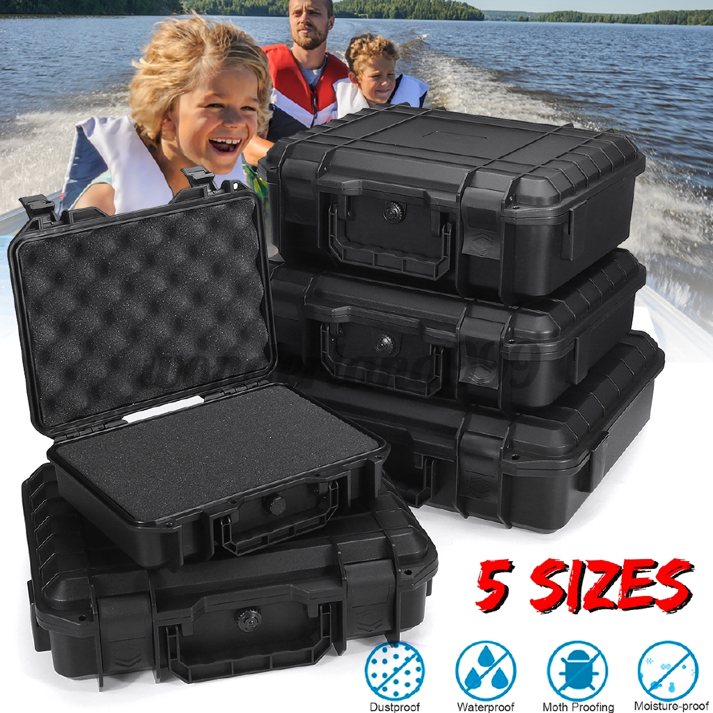 5 Sizes Waterproof Storage Box Camera Photography Equipment Protective Sponge Shockproof 370*300*105mm