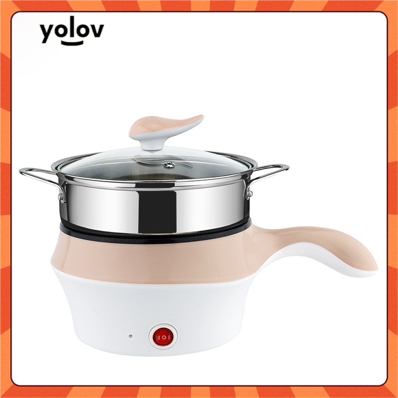 yolov multi-function electric skillet mini electric pot low-power student dormitory pot cooking noodles non-stick electr