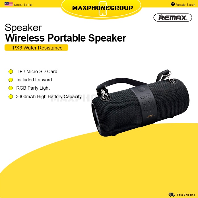 REMAX HI-FI Wireless Bluetooth Speaker RB-M55 With RGB Party Light,360 ...