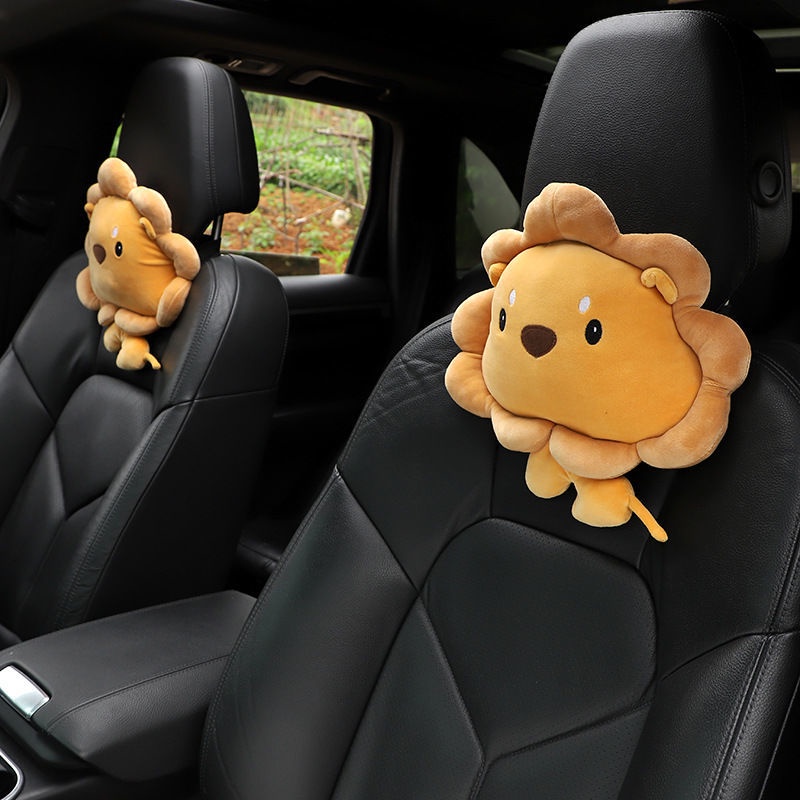 Car Headrest Neck Pillow Interior Cute Cartoon Small A Pair Of
