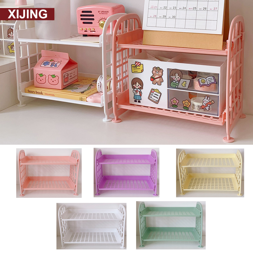 XJINS Cosmetics Jewelry Double Folding Storage Rack Simple Household