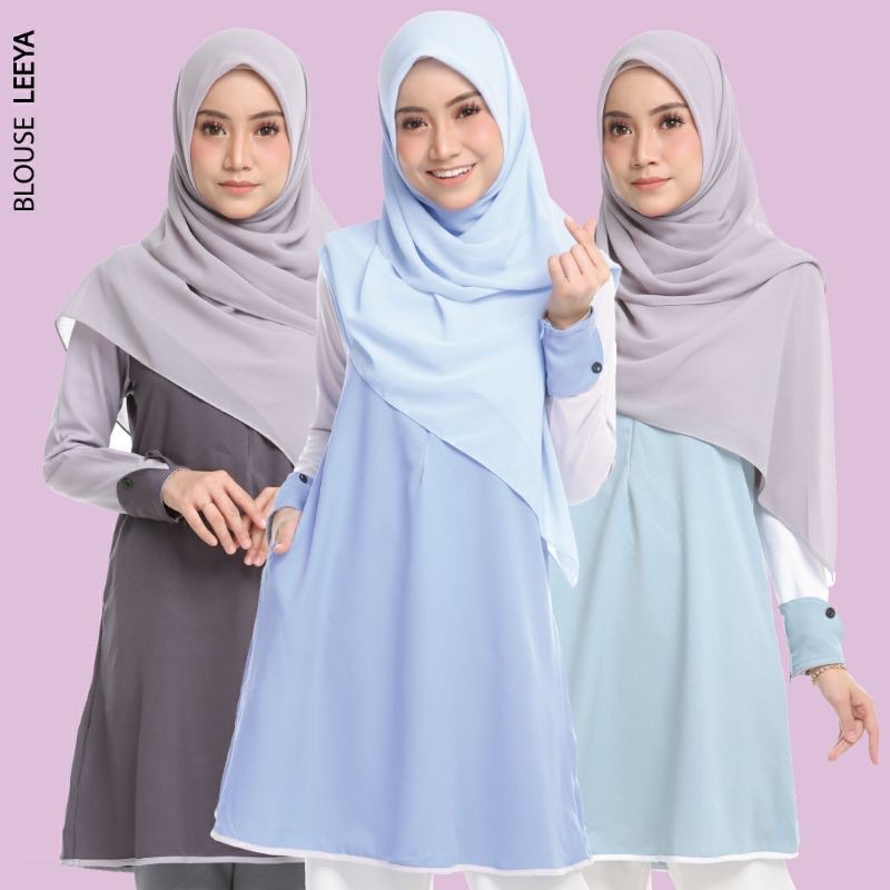 Blouse Muslimah Leeya / Blouse Muslimah Labuh Readystok | Shopee Malaysia