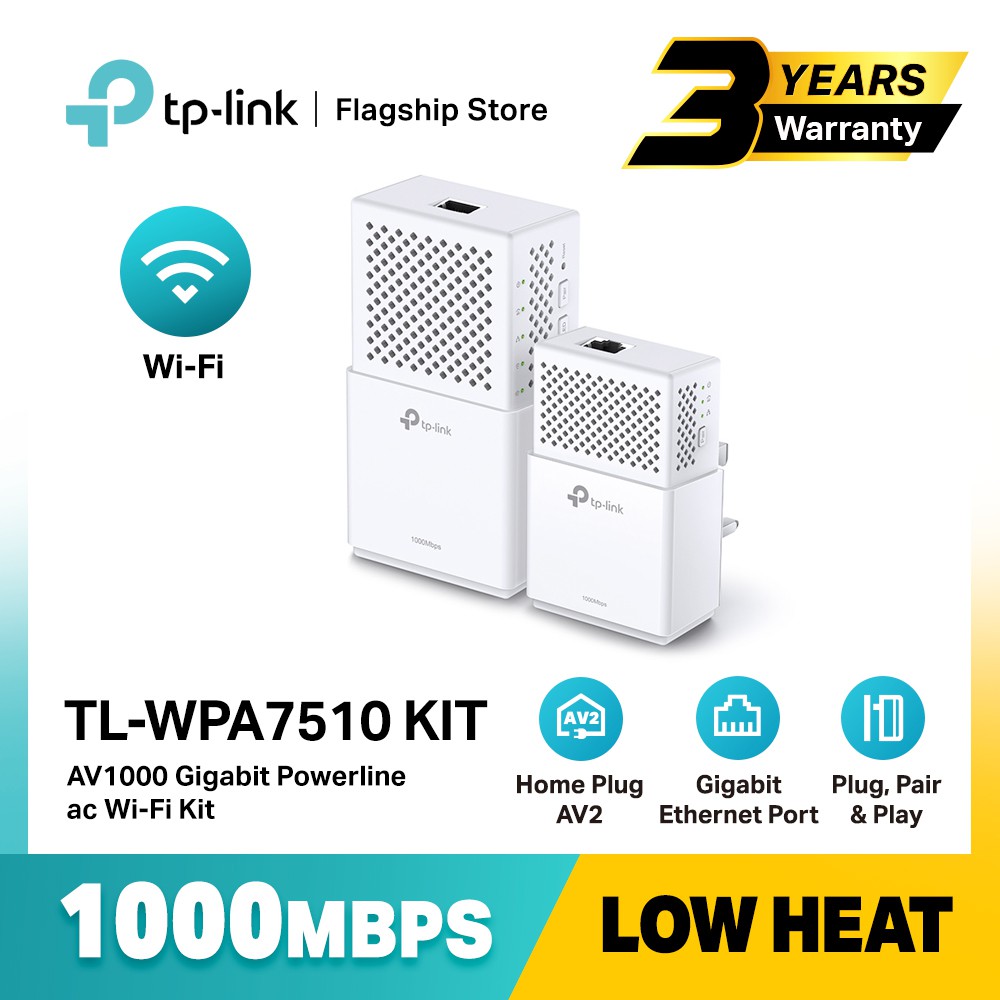 Tp Link Tl Wpa7510 Kit Av1000 Gigabit Powerline Ac Wi Fi Kit Shopee Malaysia