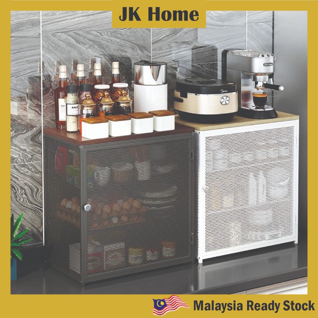 {READY STOCK} JK HOME Breathable Metal Kitchen Rack with Door Cupboard