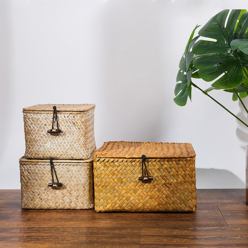 Seagrass Rattan Basket Storage Rattan Storage Box Rattan Woven Storage